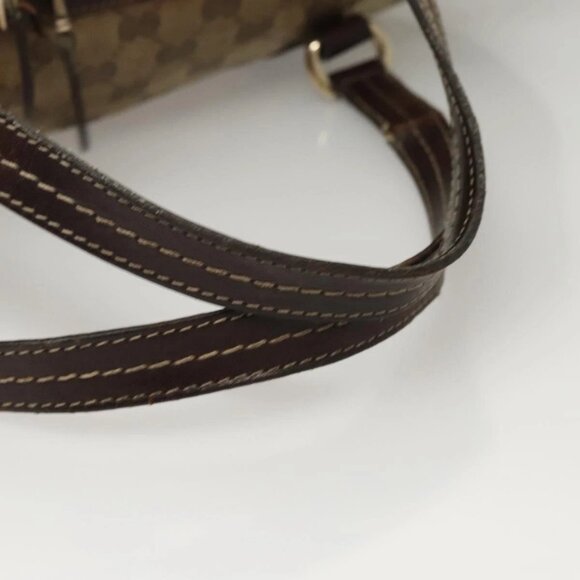 GUCCI GG Crystal Shoulder Bag Coated Canvas Brown Gold - Picture 10 of 16